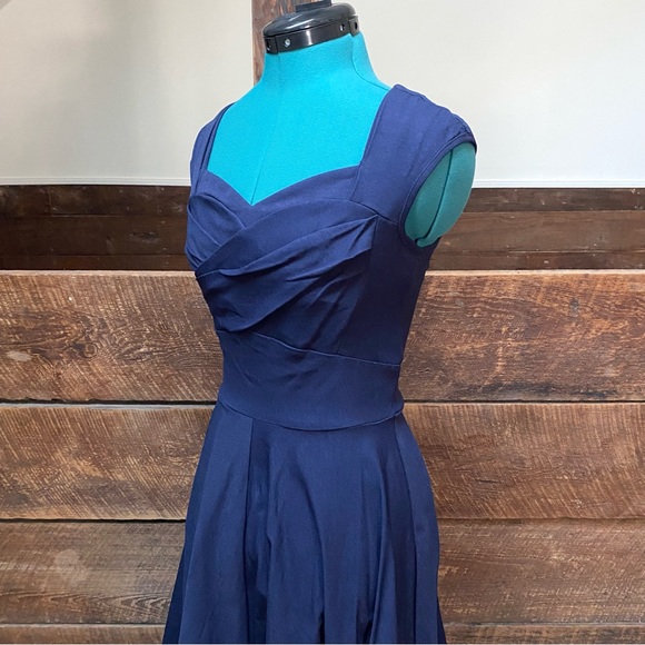 MUXXN Retro 50’s Bombshell Pinup Full Skirted Rockabilly Swing Dance Dress - Picture 7 of 15